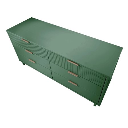 Manhattan Comfort Granville 55.07 Double Wide Dresser in Sage Green DR-5033